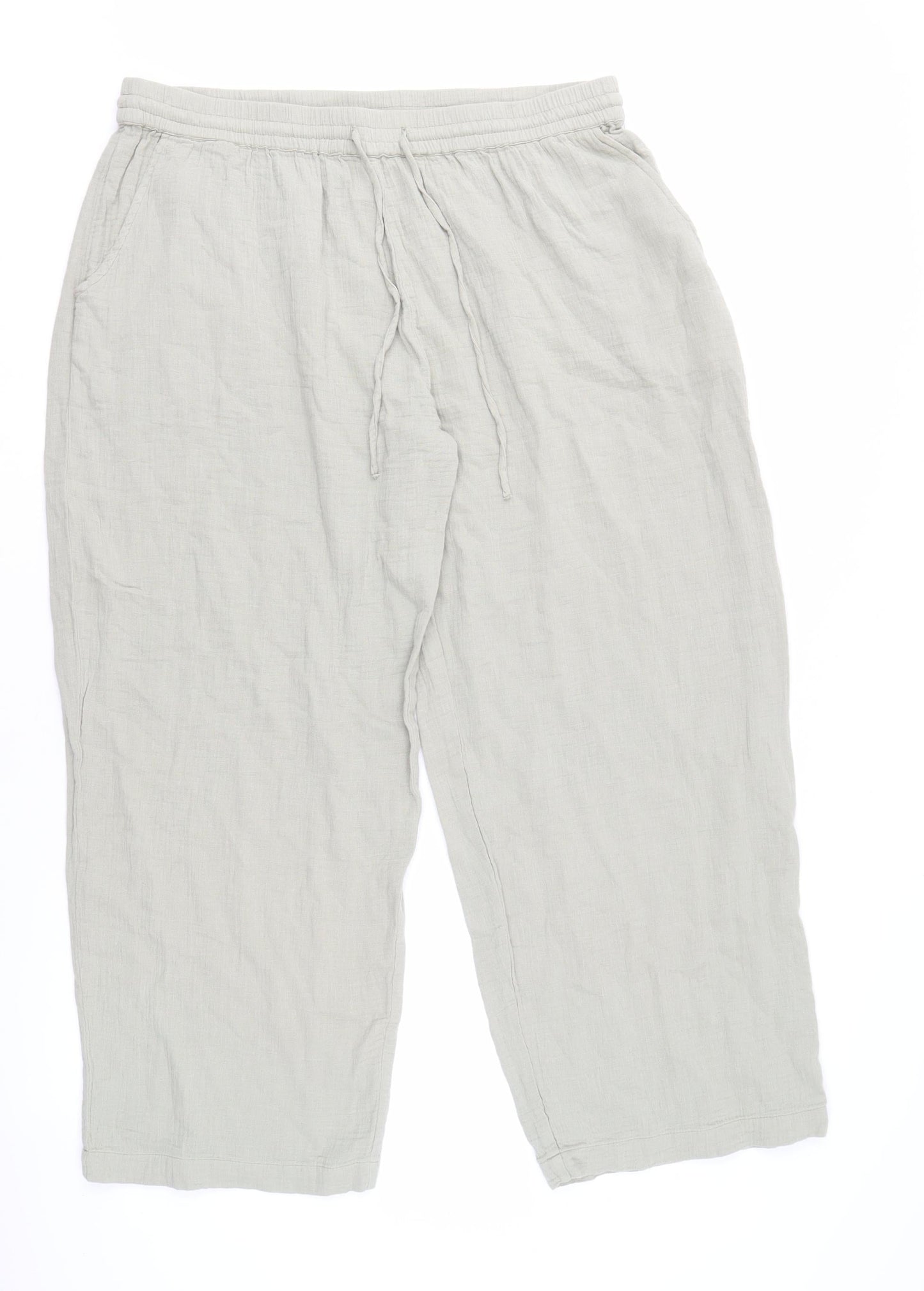 Bonmarché Women's Beige Relaxed Fit Trousers