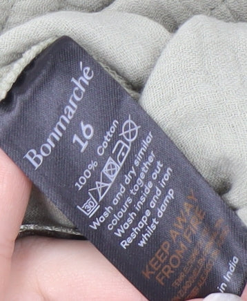 Bonmarché Women's Beige Relaxed Fit Trousers