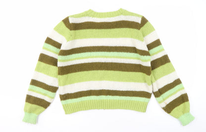 fire & glory Women's Multicoloured Striped Pullover Jumper - S