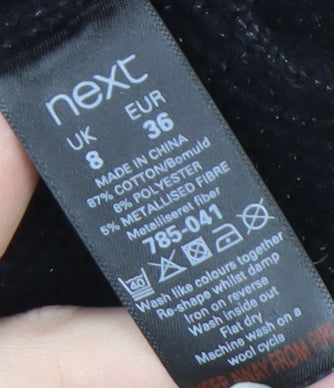 Womens UK Size 8 NEXT Black Pullover Jumper