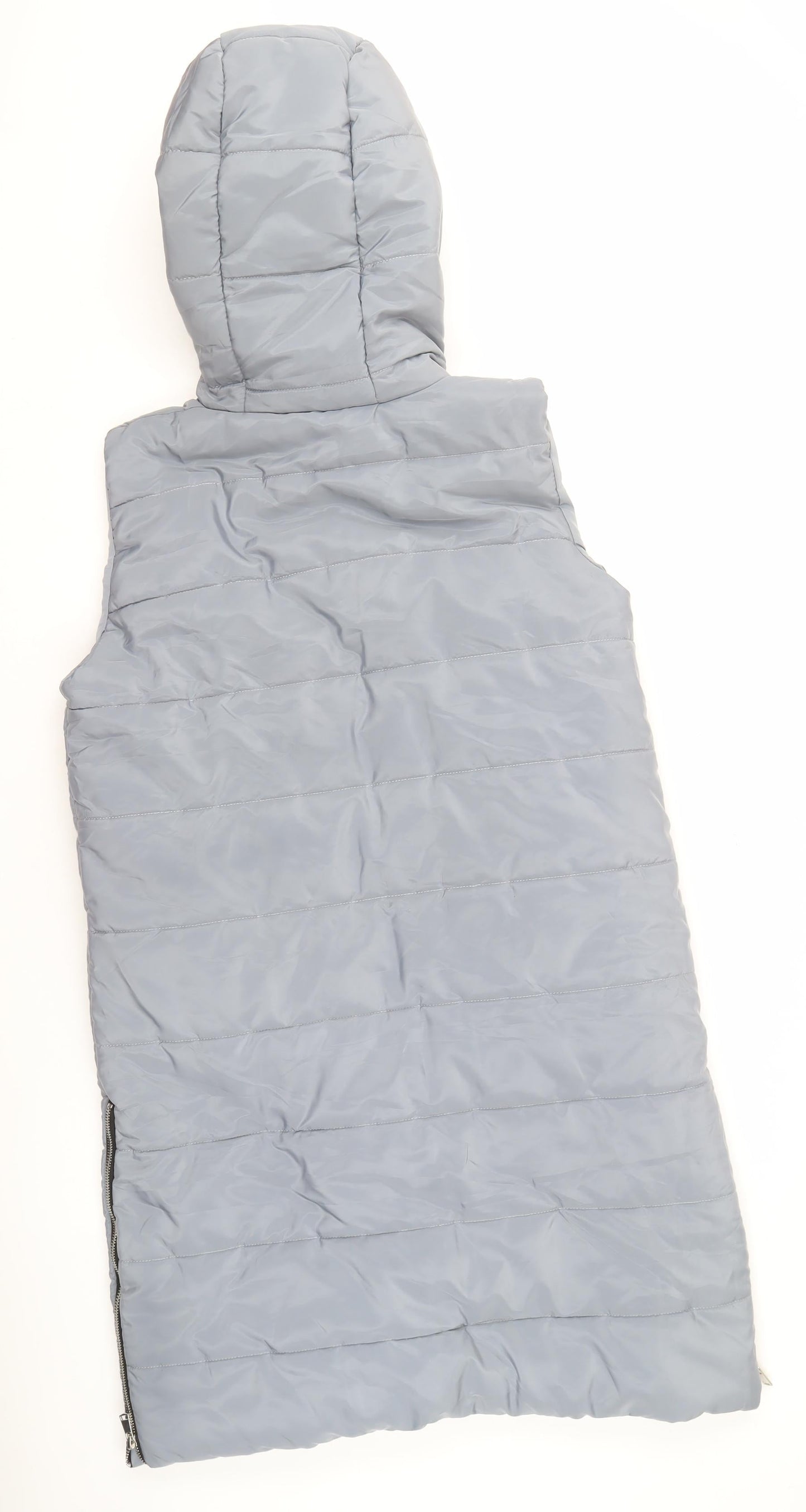 QED LDN Women's Grey M Puffer Jacket Hooded