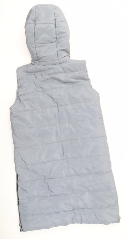 QED LDN Women's Grey M Puffer Jacket Hooded
