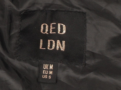 QED LDN Women's Grey M Puffer Jacket Hooded