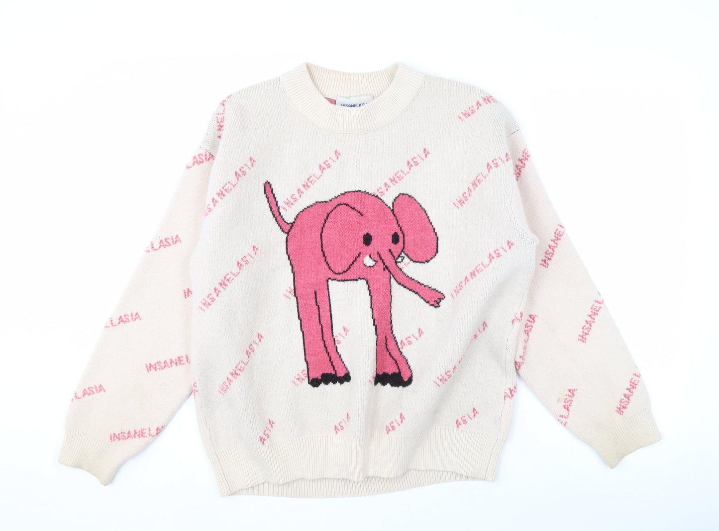 INSANELASIA Women's Beige Elephant Jumper M