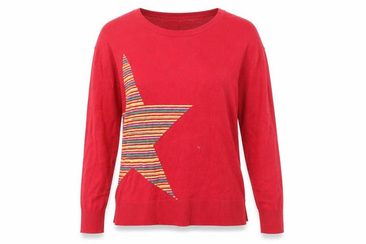 Womens UK Size M Pebble Bay Red Pullover Jumper