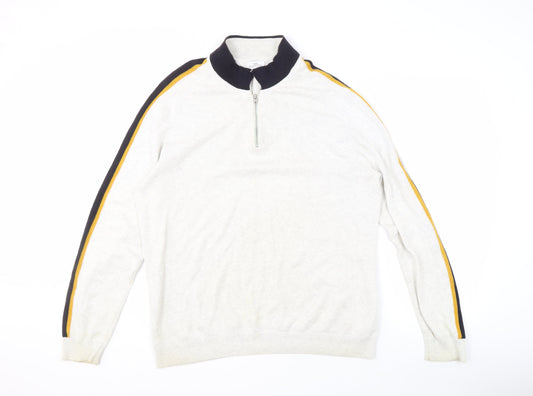 Next Men's Ivory High Neck Pullover Jumper L