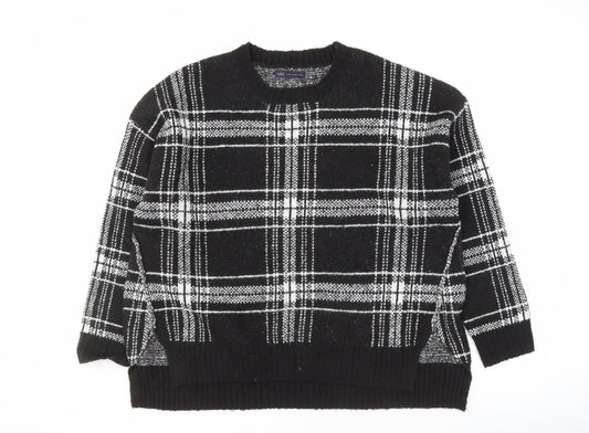 Marks and Spencer Men's XL Black Plaid Pullover Jumper