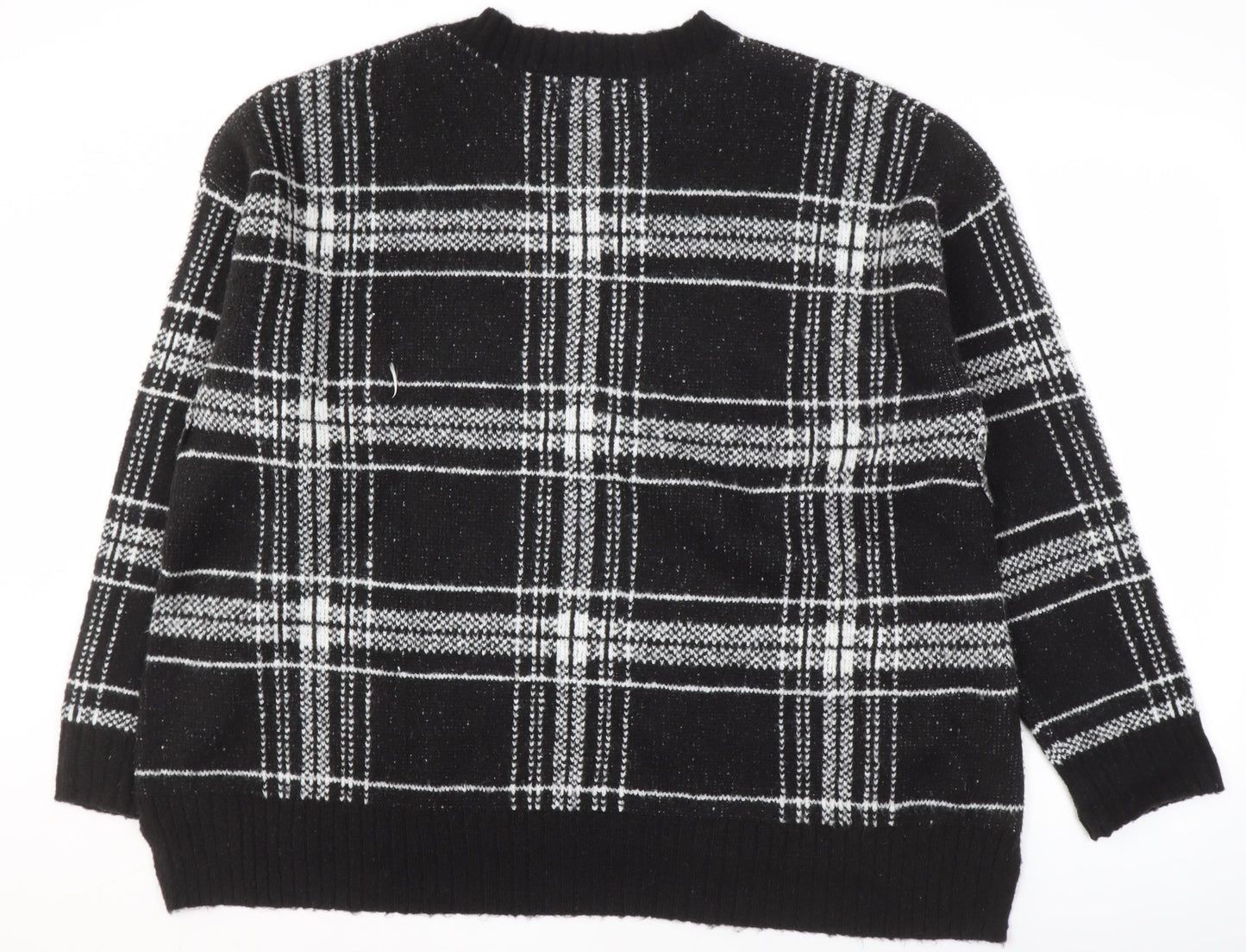 Marks and Spencer Men's XL Black Plaid Pullover Jumper