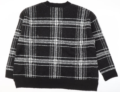Marks and Spencer Men's XL Black Plaid Pullover Jumper