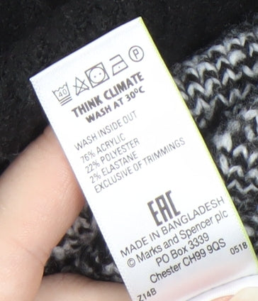 Marks and Spencer Men's XL Black Plaid Pullover Jumper