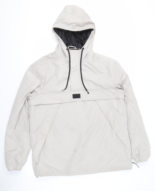 Zara Men’s Beige Anorak Jacket M Hooded Casual
