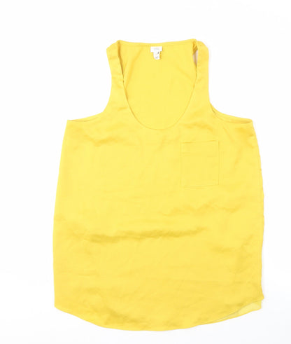 Womens UK Size 10 River Island Yellow Basic Tank