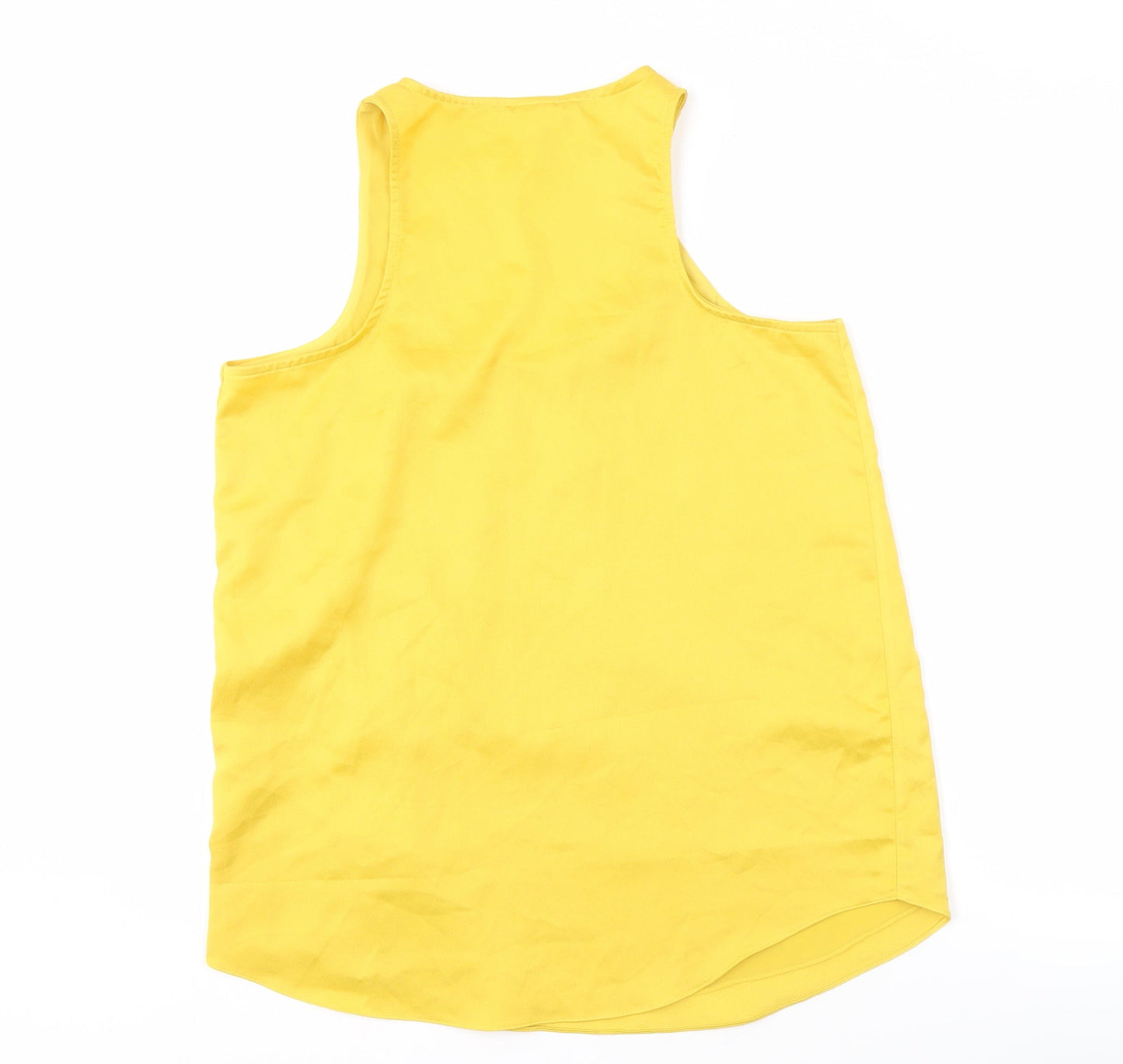 Womens UK Size 10 River Island Yellow Basic Tank