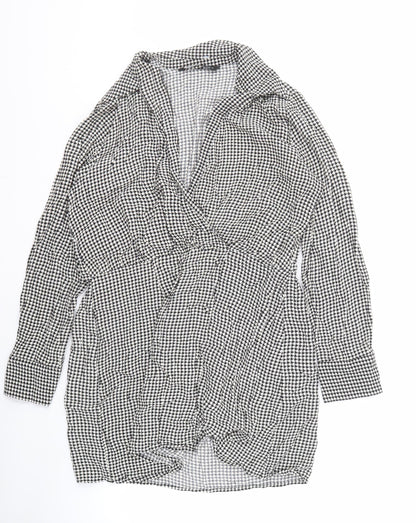Zara Women Multicoloured Houndstooth Dress Size 14