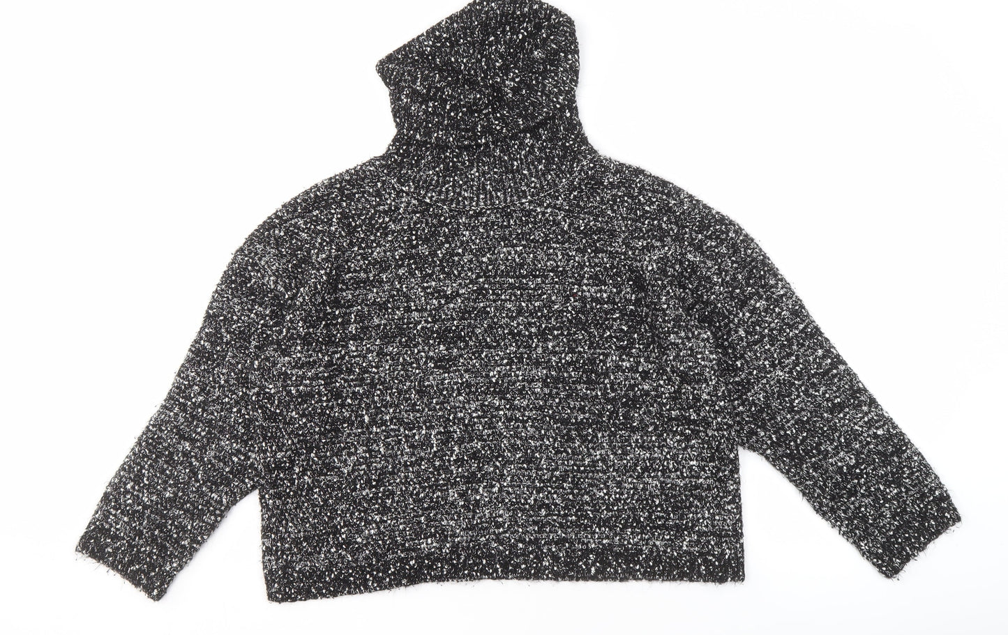 Womens UK Size S Mango Black Pullover Jumper