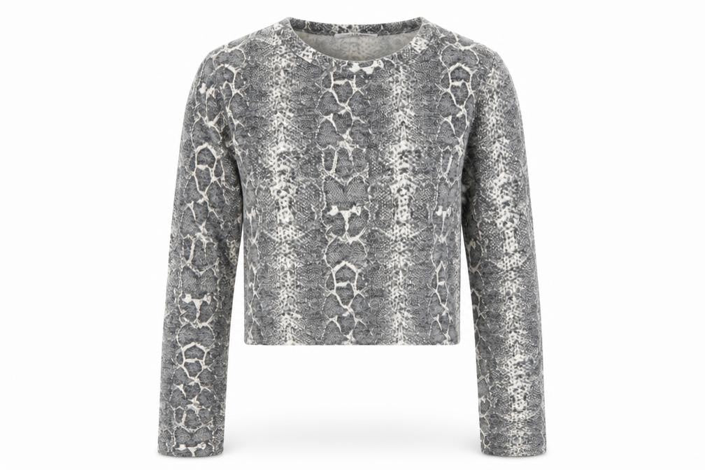 Womens UK Size S Zara Grey Cropped Long Sleeve