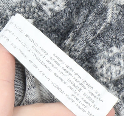 Womens UK Size S Zara Grey Cropped Long Sleeve