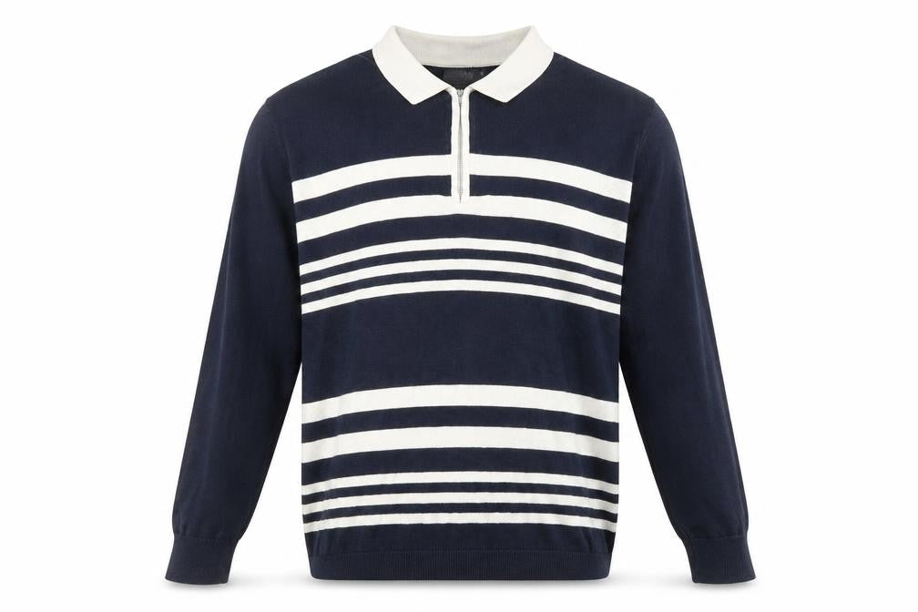 Mens UK Size L Marks and Spencer Blue Henley Jumper