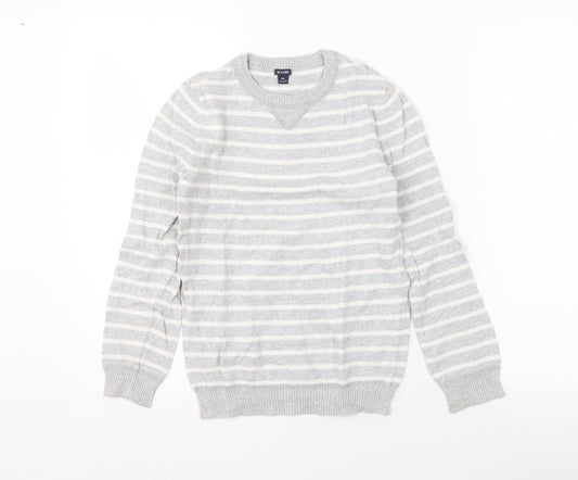 KIABI Boys Grey Striped Pullover Jumper, 10 Years