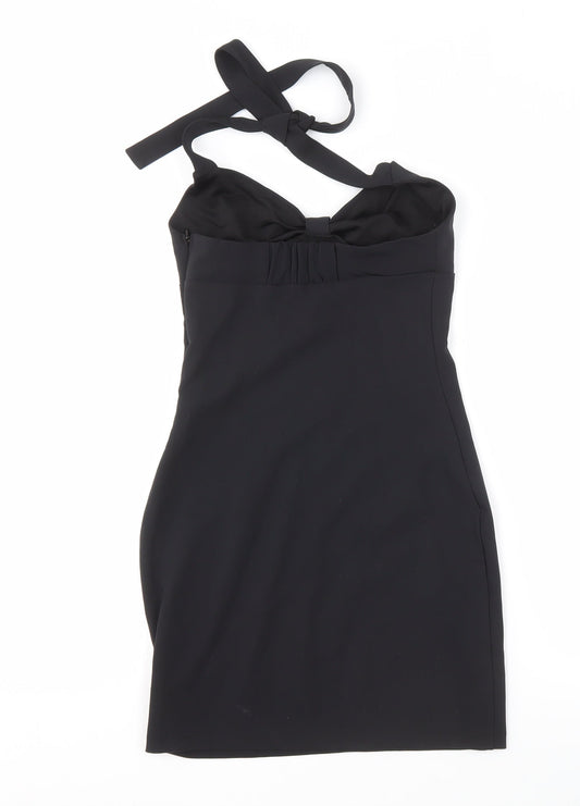Zara Women's Black Bodycon Dress, Size 12, Party Style