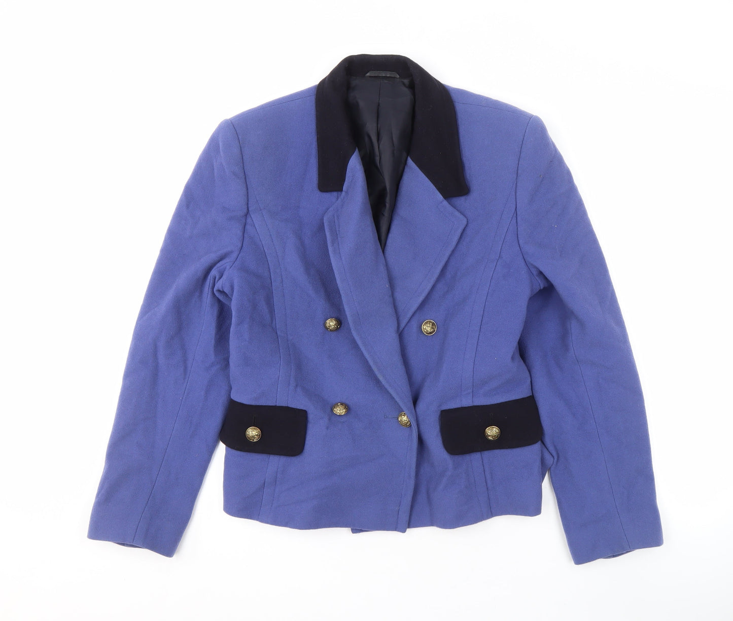 Country Casuals Women's Blue Double-Breasted Blazer Size 10