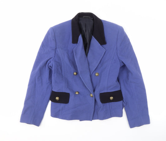 Country Casuals Women's Blue Double-Breasted Blazer Size 10