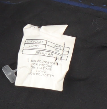 Moss 1851 Men's Blue Check Dress Pants, 34