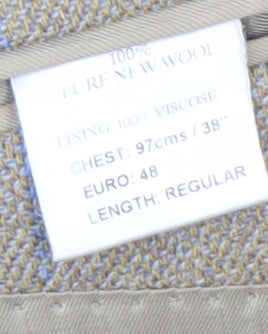 Mens UK Size 38 Brook Taverner Regular Beige Suit Jacket