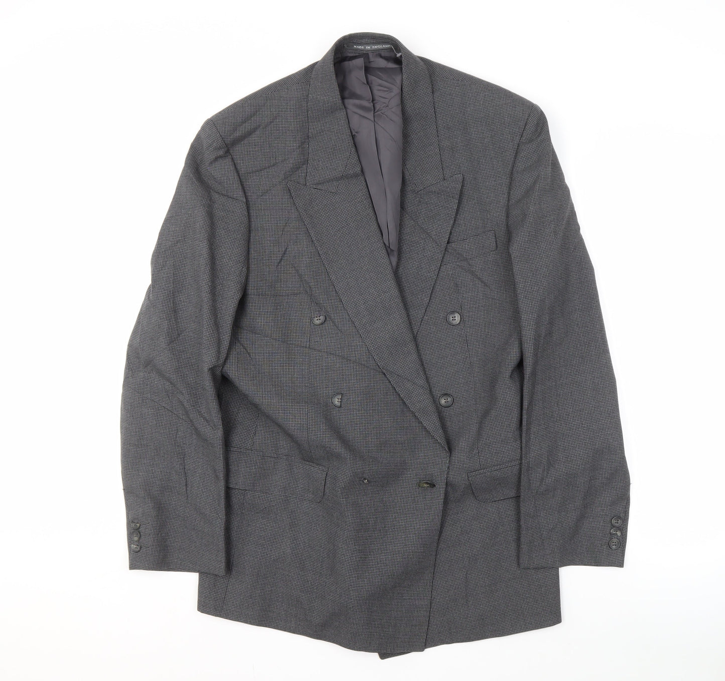 Mens UK Size 40 Pinstripe Regular Grey Suit Jacket