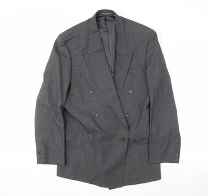 Mens UK Size 40 Pinstripe Regular Grey Suit Jacket