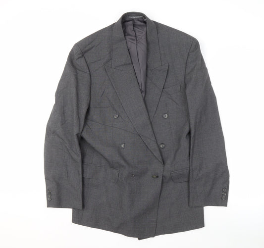 Mens UK Size 40 Pinstripe Regular Grey Suit Jacket