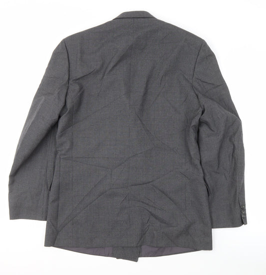 Mens UK Size 40 Pinstripe Regular Grey Suit Jacket