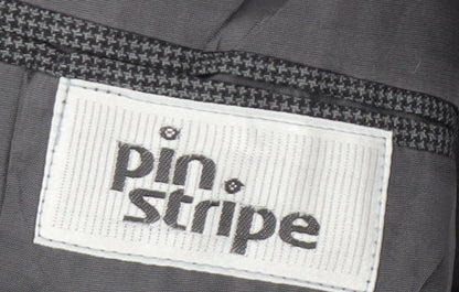 Mens UK Size 40 Pinstripe Regular Grey Suit Jacket
