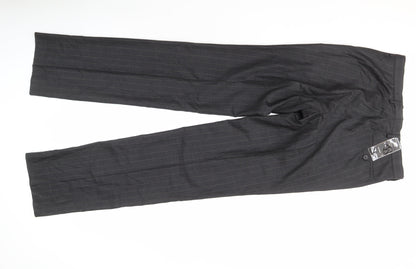 T.M. Lewin Men's Grey Striped Business Trousers 32