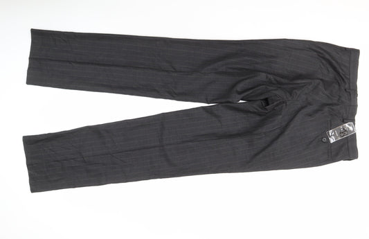 T.M. Lewin Men's Grey Striped Business Trousers 32