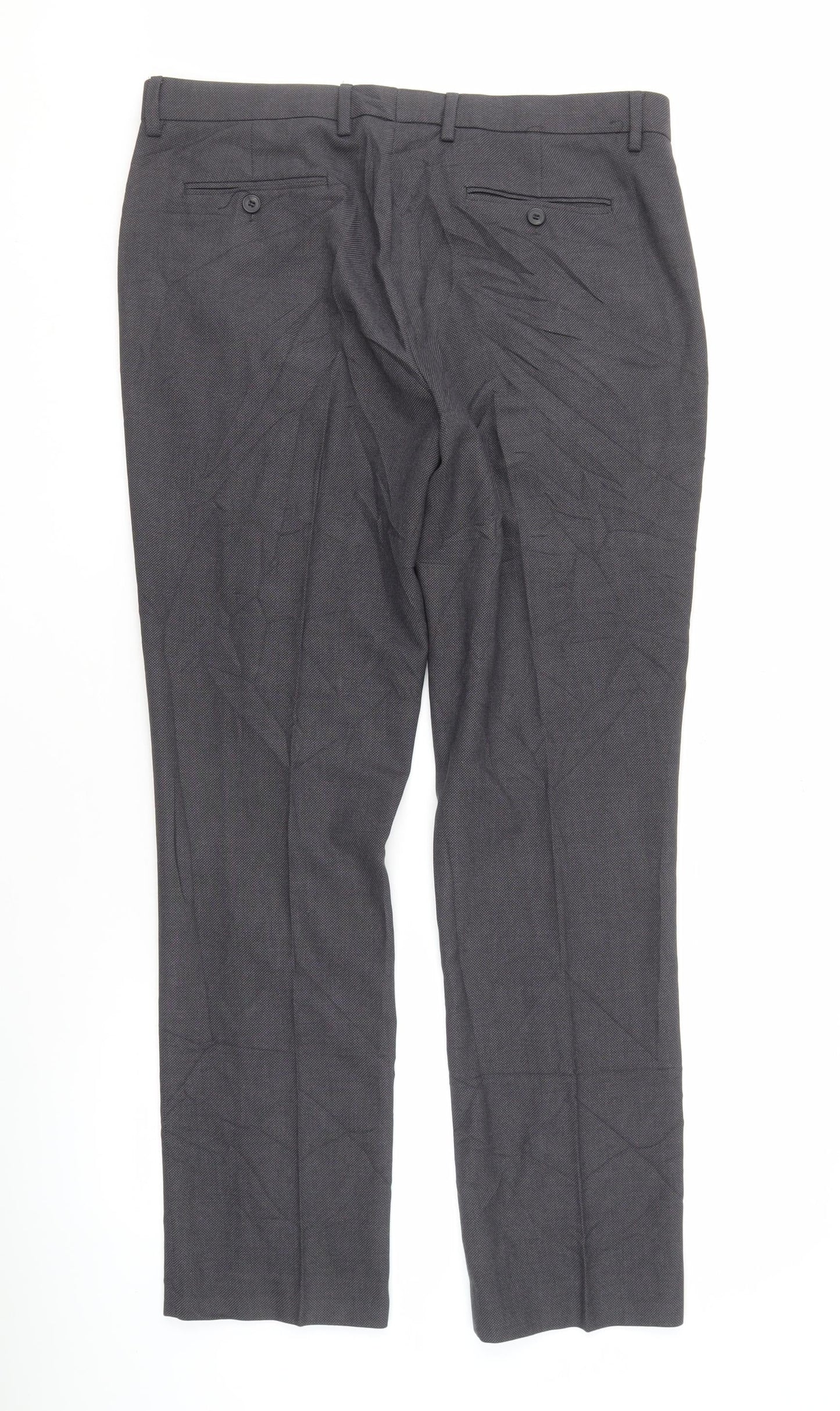 Mens UK Size 30R Cedar Wood State Slim Fit Dress Pants Grey Trousers