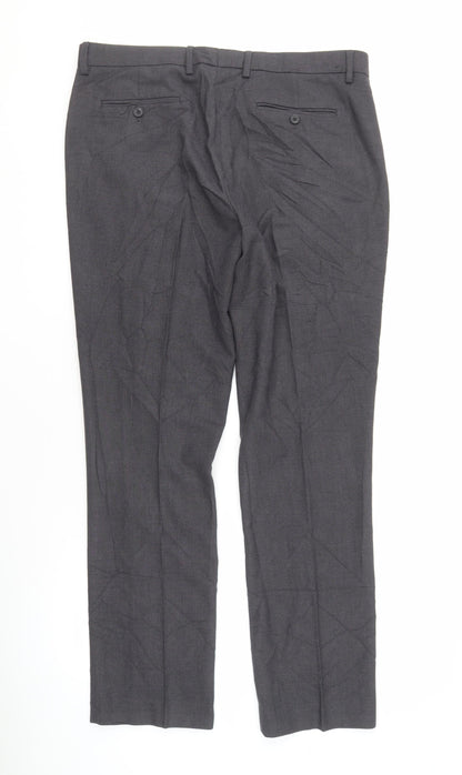 Mens UK Size 30R Cedar Wood State Slim Fit Dress Pants Grey Trousers