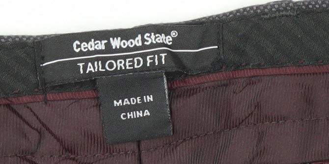 Mens UK Size 30R Cedar Wood State Slim Fit Dress Pants Grey Trousers