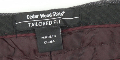 Mens UK Size 30R Cedar Wood State Slim Fit Dress Pants Grey Trousers