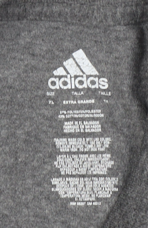 Adidas Men's Grey XL Logo T-Shirt Short Sleeve
