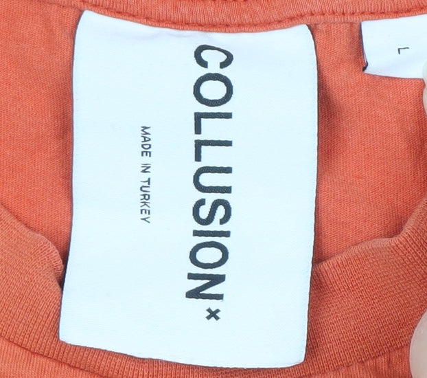 Mens UK Size L COLLUSION Orange  T-Shirt