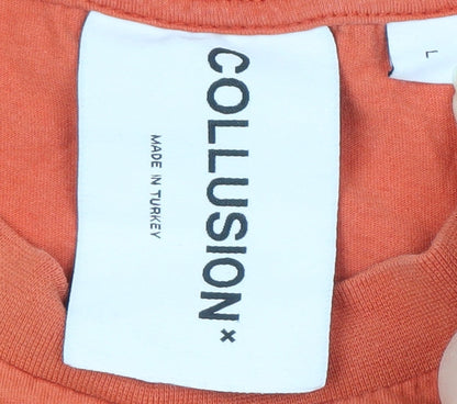 Mens UK Size L COLLUSION Orange  T-Shirt