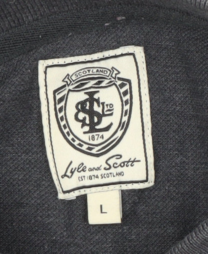 Lyle and Scott Men's Grey Polo Shirt, Size L