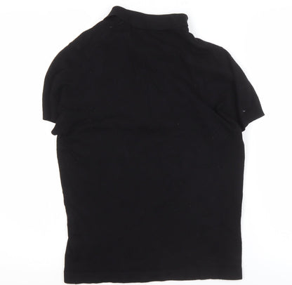 Zara Men's Black Polo Shirt, Size S, Short Sleeve
