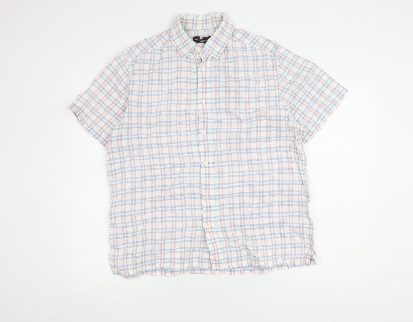 Marks and Spencer Men's Multicoloured Plaid Shirt L