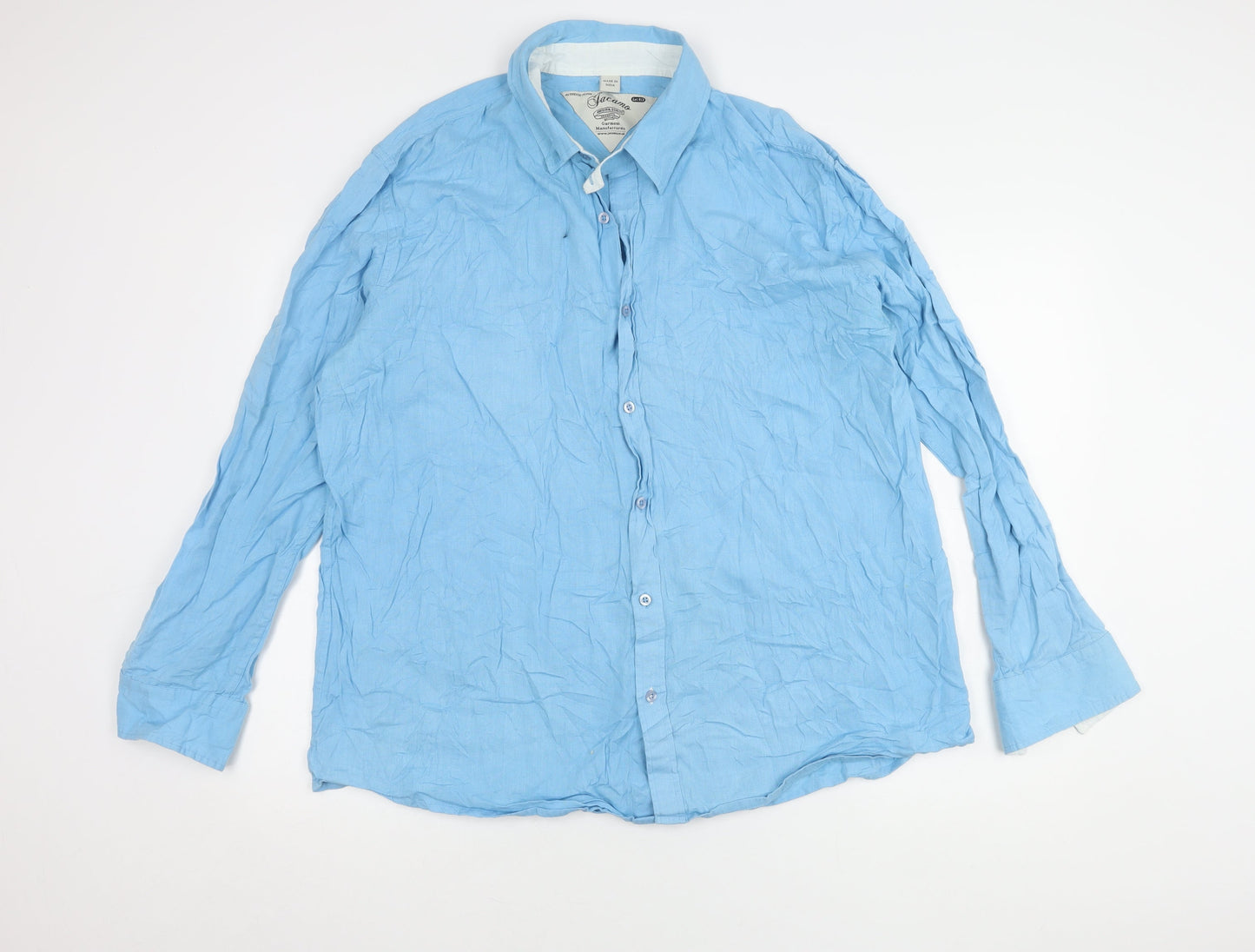 Jacamo Men's Blue XL Long Sleeve Button-Up Shirt