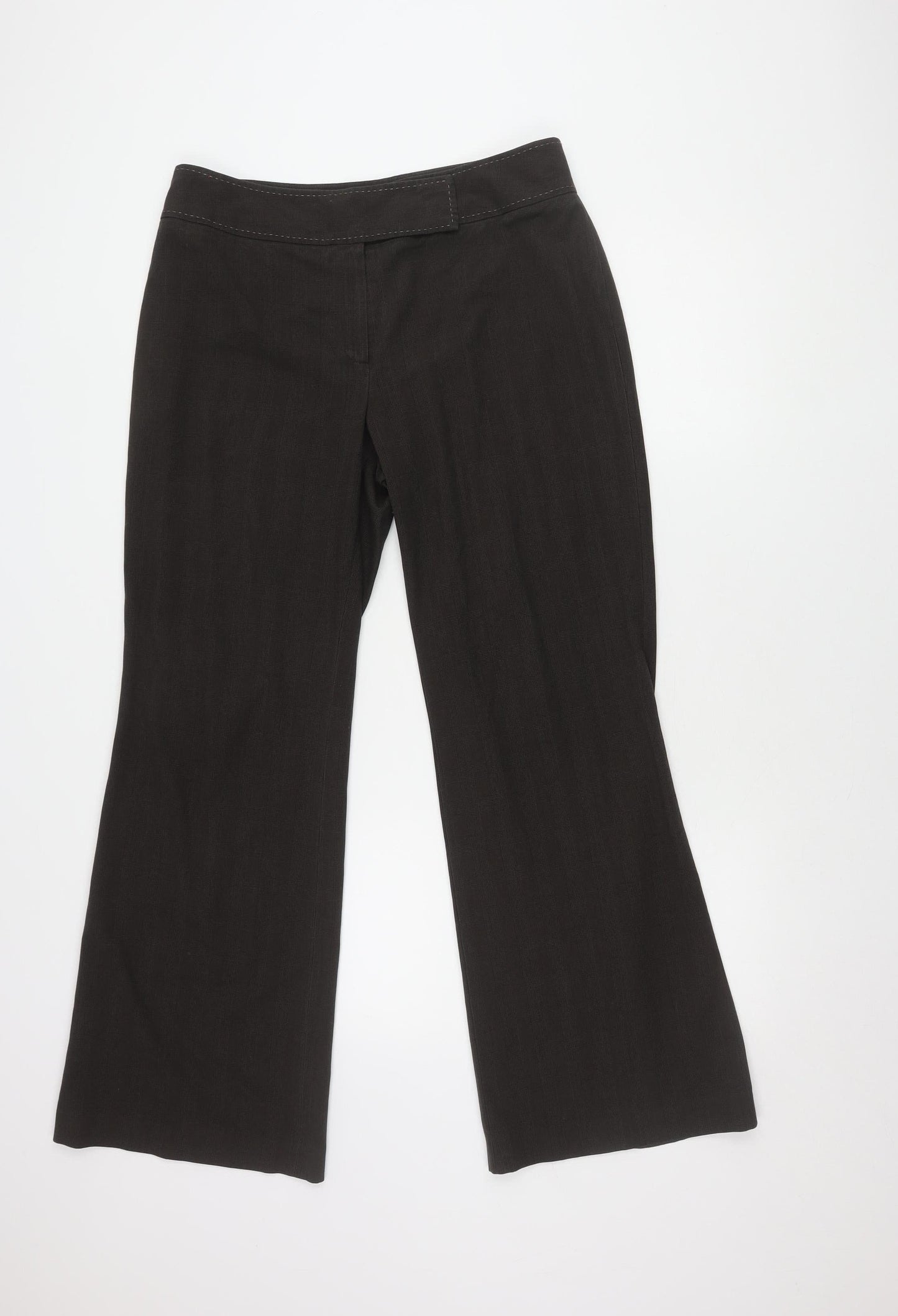 Next Women's Black Check Trousers Size 14 Regular