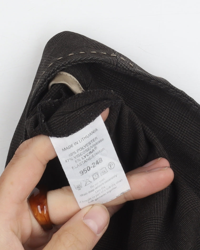 Next Women's Black Check Trousers Size 14 Regular