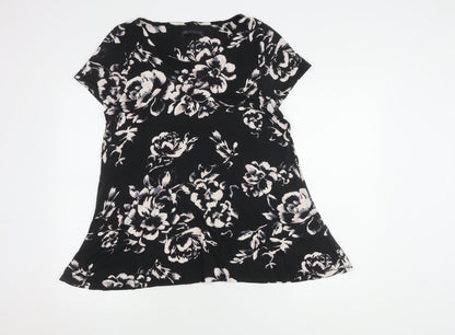 Womens UK Size 16 Marks and Spencer Black Tunic T-Shirt
