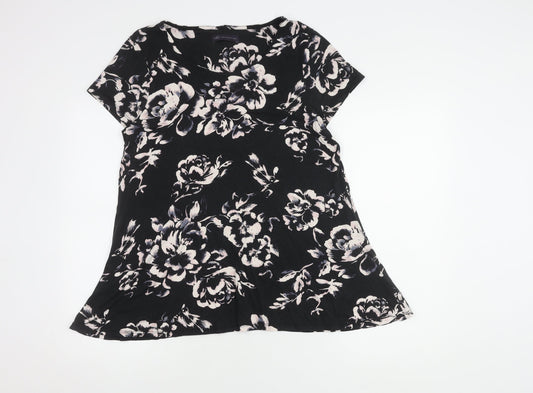 Womens UK Size 16 Marks and Spencer Black Tunic T-Shirt